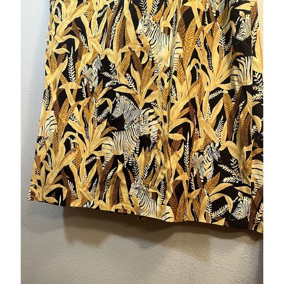 Orvis Full Button Maxi Skirt Zebra Safari Print Size 14 Hippie Boho Vtg Prairie - Picture 7 of 10